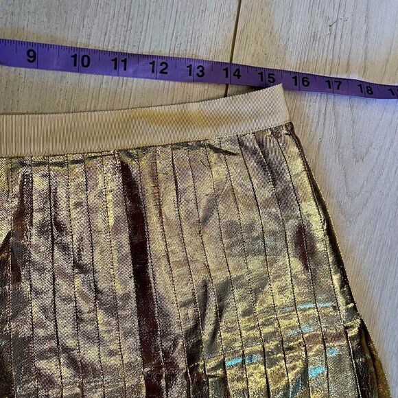 Lewit silk gold metallic pleated skirt - Picture 6 of 11